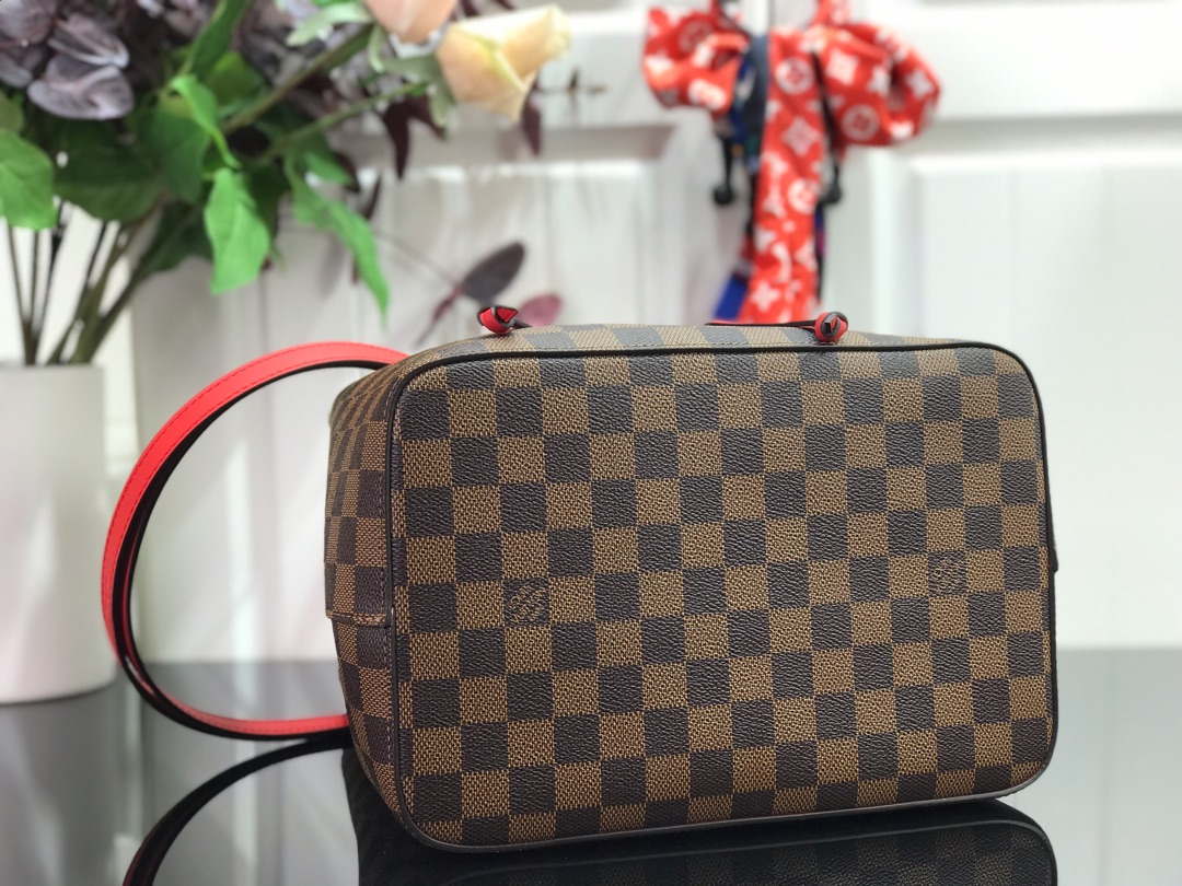 LV N40198 Louis Vuitton N¨¦ONO¨¦ MM Bag Damier Ebene Red - Default Title - View 7