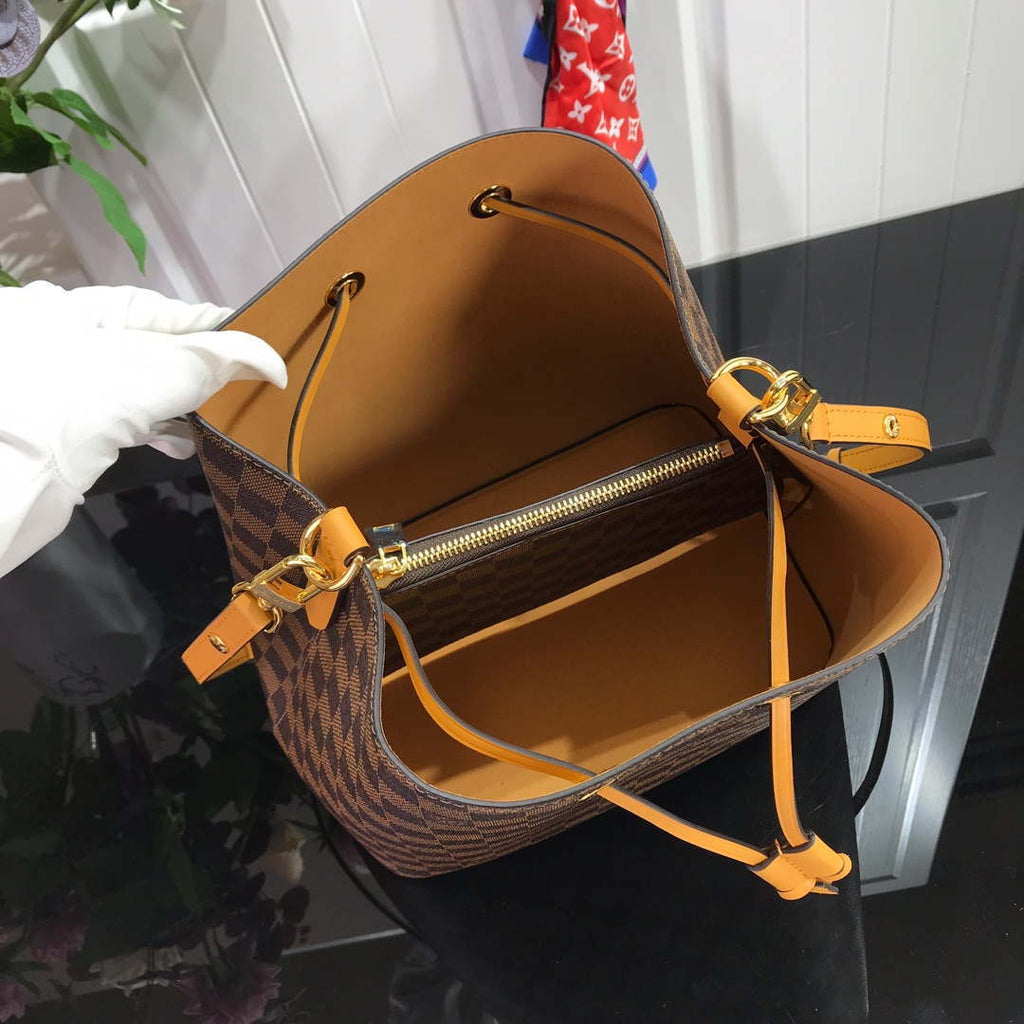 LV N40213 Louis Vuitton N¨¦ONO¨¦ MM Bag Damier Ebene Safran Yellow