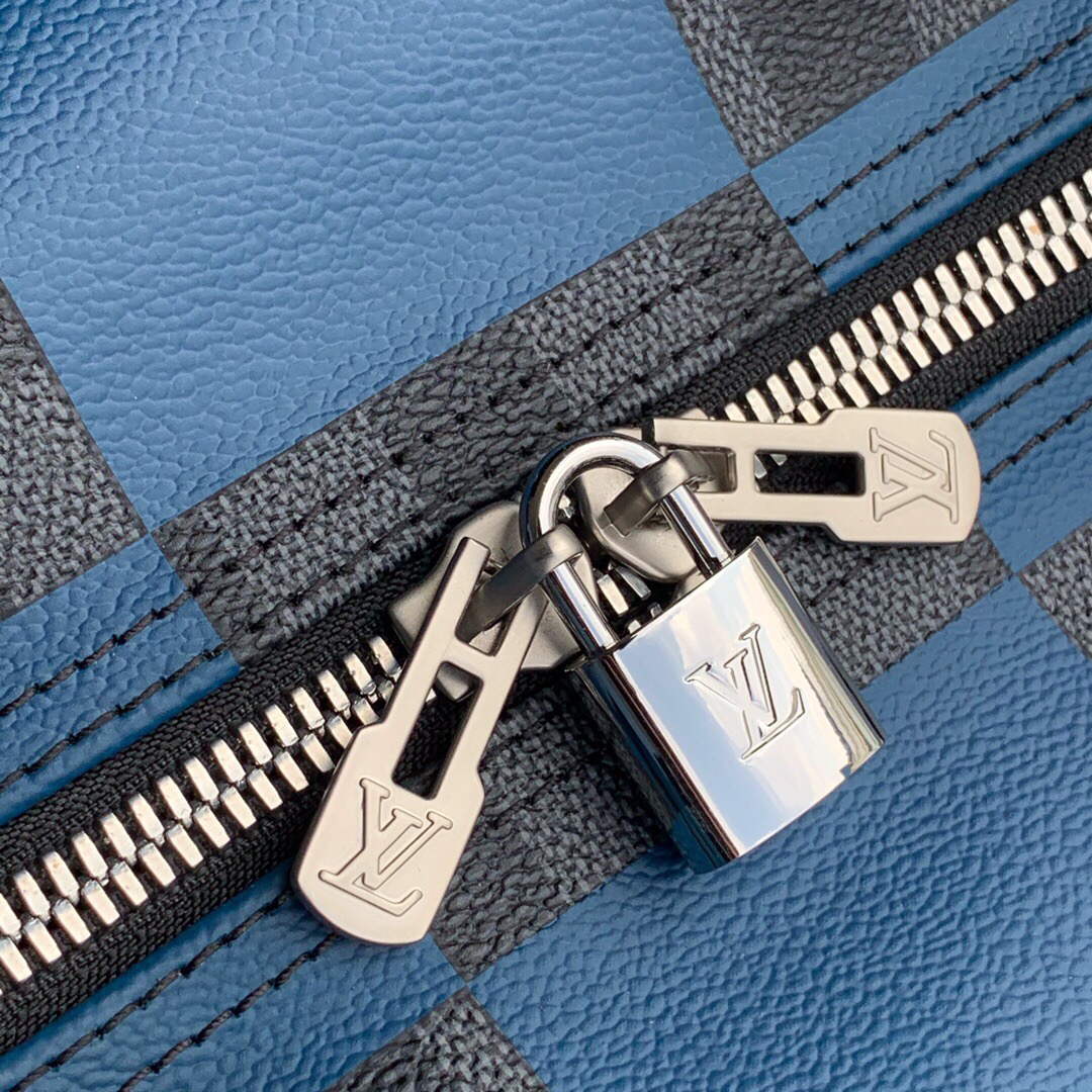 LV N40410 Louis Vuitton Keepall Bandouliere 50 Travel Bag Blue - Default Title - View 7