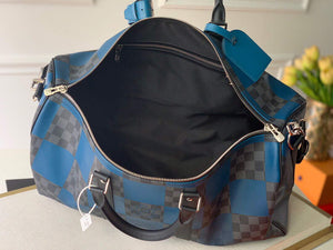 LV N40410 Louis Vuitton Keepall Bandouliere 50 Travel Bag Blue - Default Title - View 8