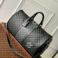 LV N40443 Louis Vuitton Keepall Bandouliere 50 Bag Black Graphite - Default Title - View 1