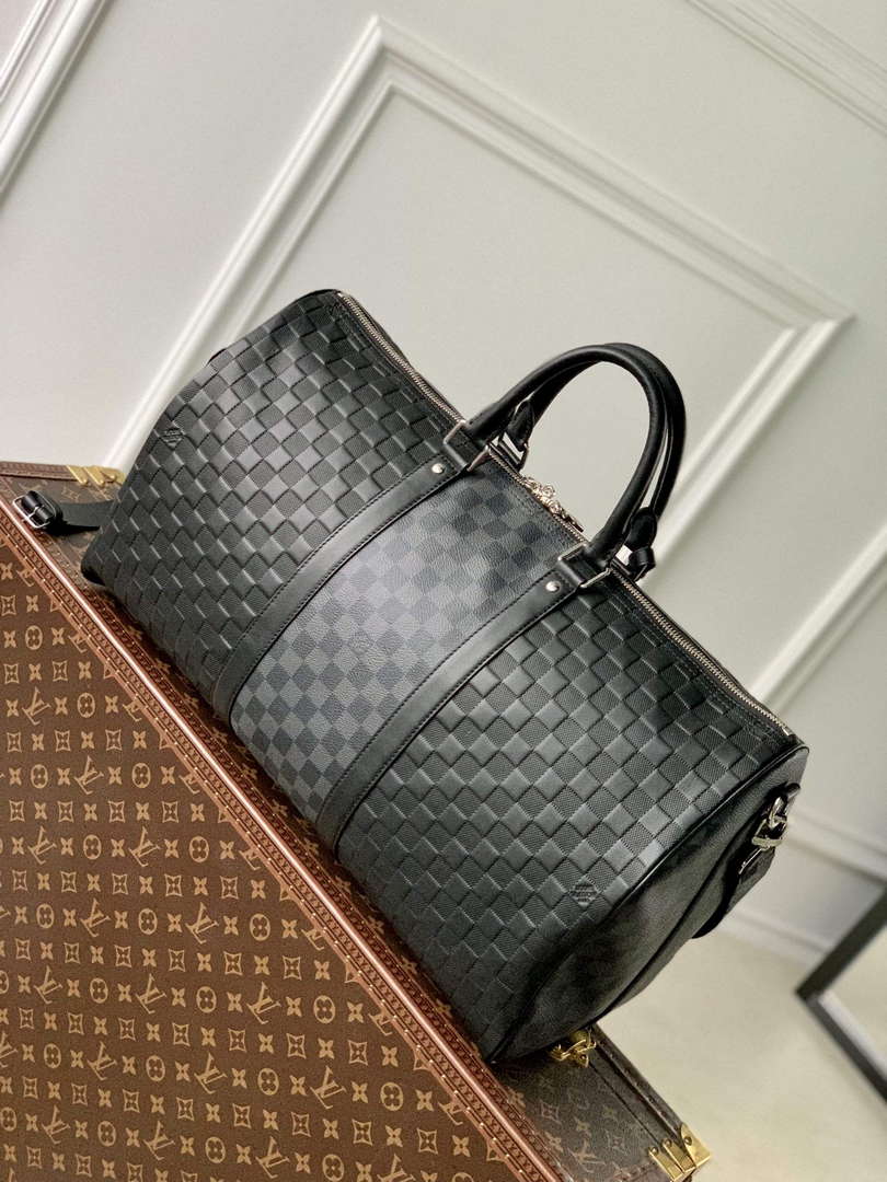 LV N40443 Louis Vuitton Keepall Bandouliere 50 Bag Black Graphite