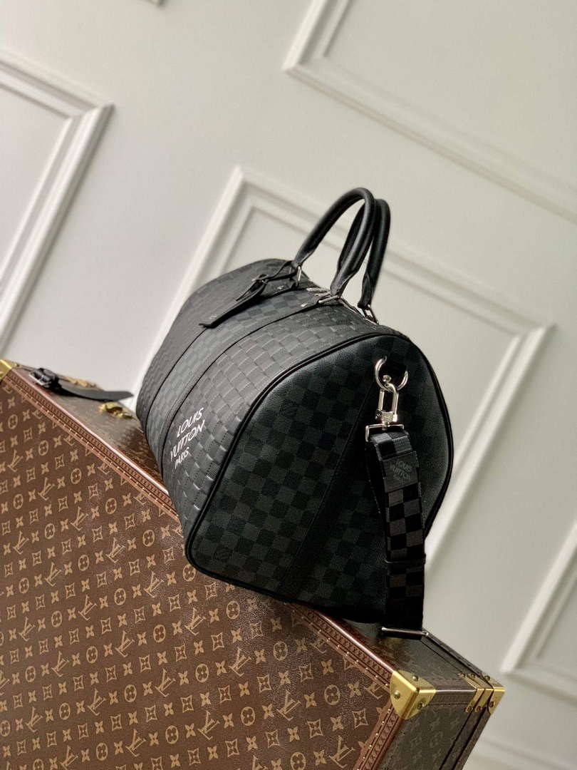 LV N40443 Louis Vuitton Keepall Bandouliere 50 Bag Black Graphite