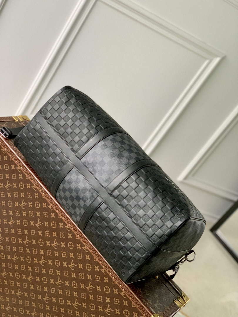 LV N40443 Louis Vuitton Keepall Bandouliere 50 Bag Black Graphite