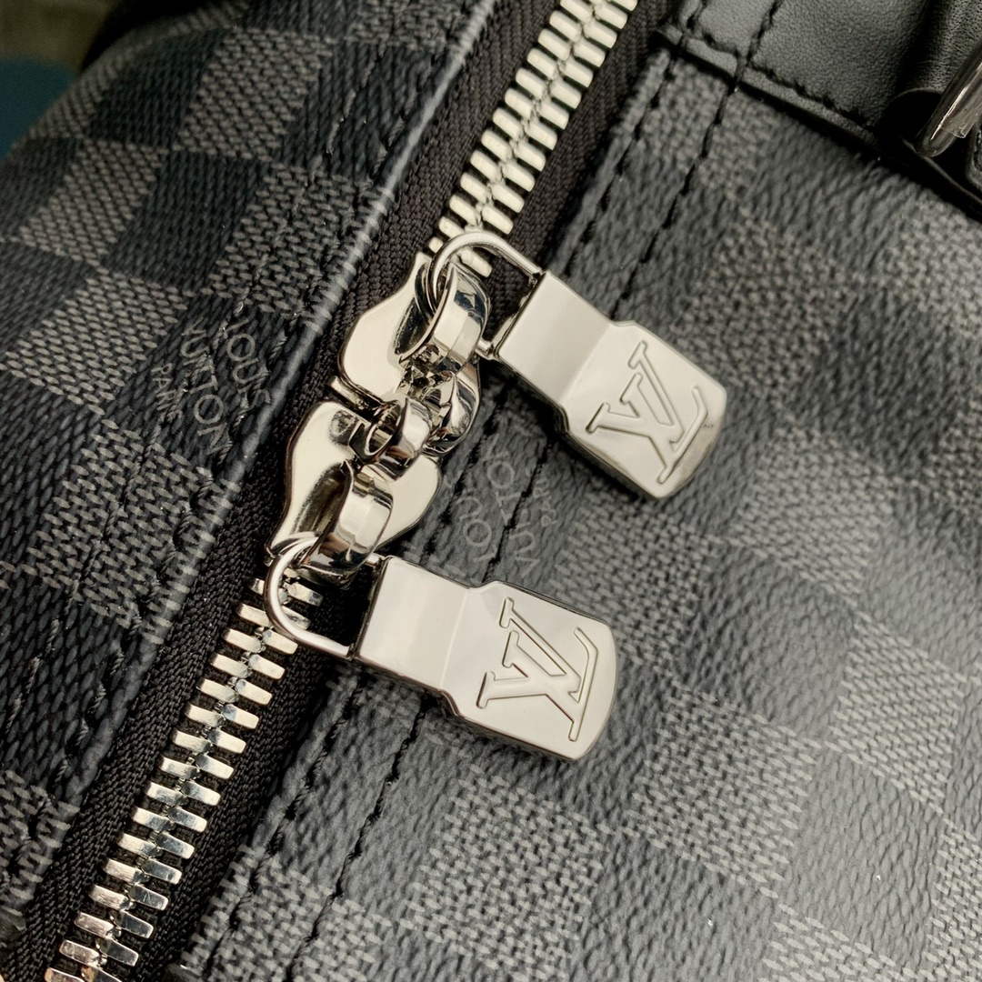 LV N40443 Louis Vuitton Keepall Bandouliere 50 Bag Black Graphite