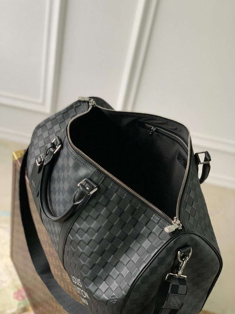 LV N40443 Louis Vuitton Keepall Bandouliere 50 Bag Black Graphite
