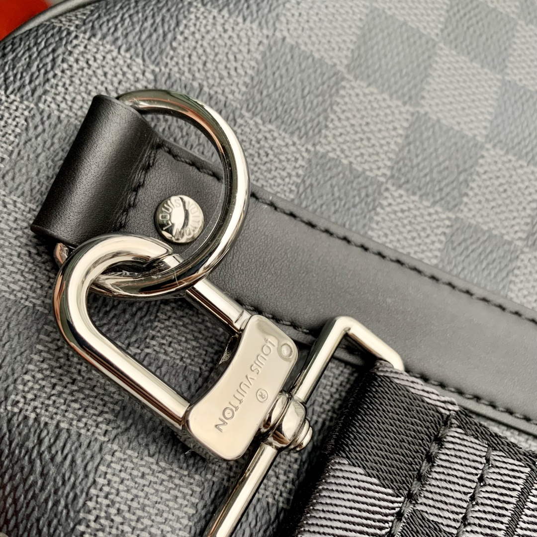 LV N40443 Louis Vuitton Keepall Bandouliere 50 Bag Black Graphite