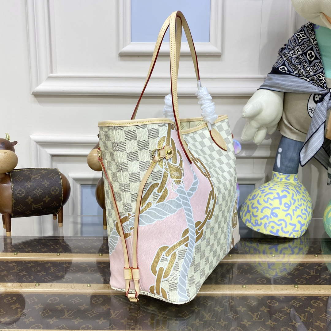 LV N40471 Louis Vuitton Neverfull MM Damier Tote Bag - Default Title - View 3