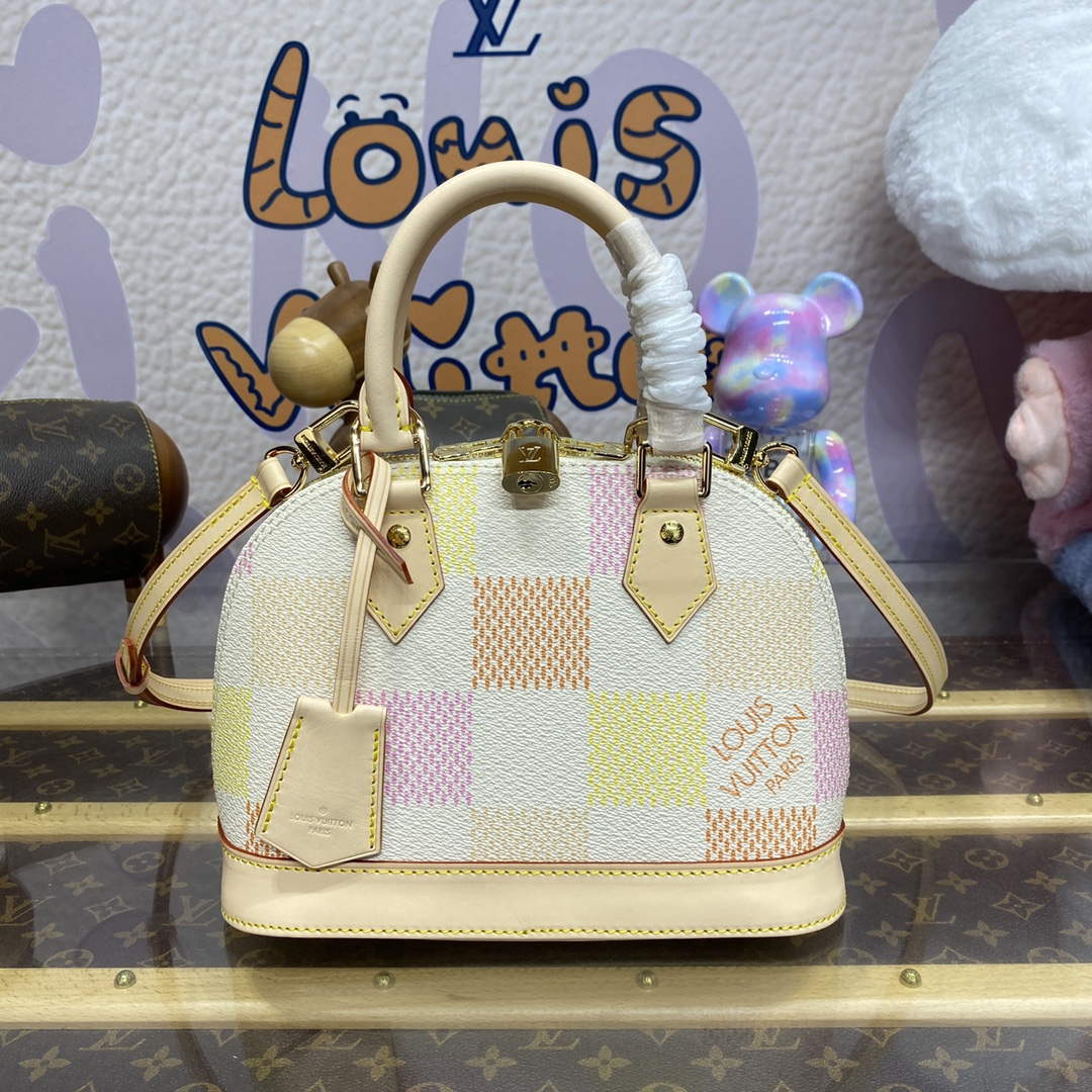LV N40516 Louis Vuitton Alma BB Bag Peach Pink - Default Title - View 1
