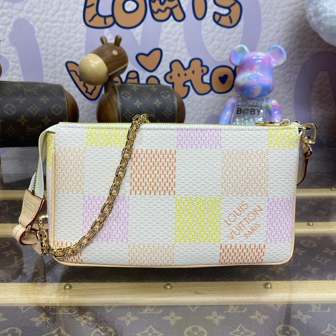 LV N40642 Louis Vuitton Pochette Accessoires Bag Peach Pink - Default Title - View 2