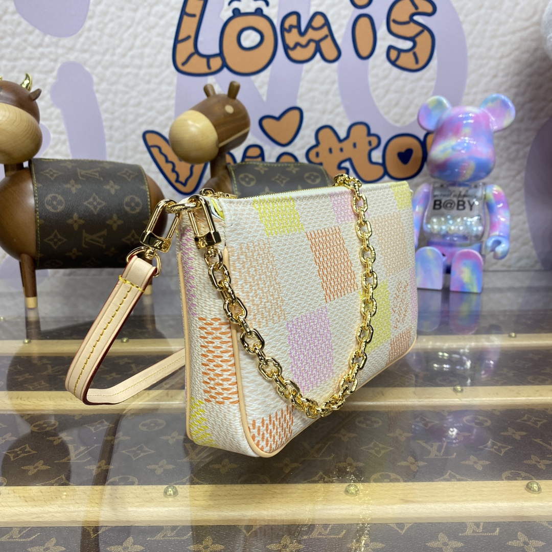 LV N40642 Louis Vuitton Pochette Accessoires Bag Peach Pink - Default Title - View 3