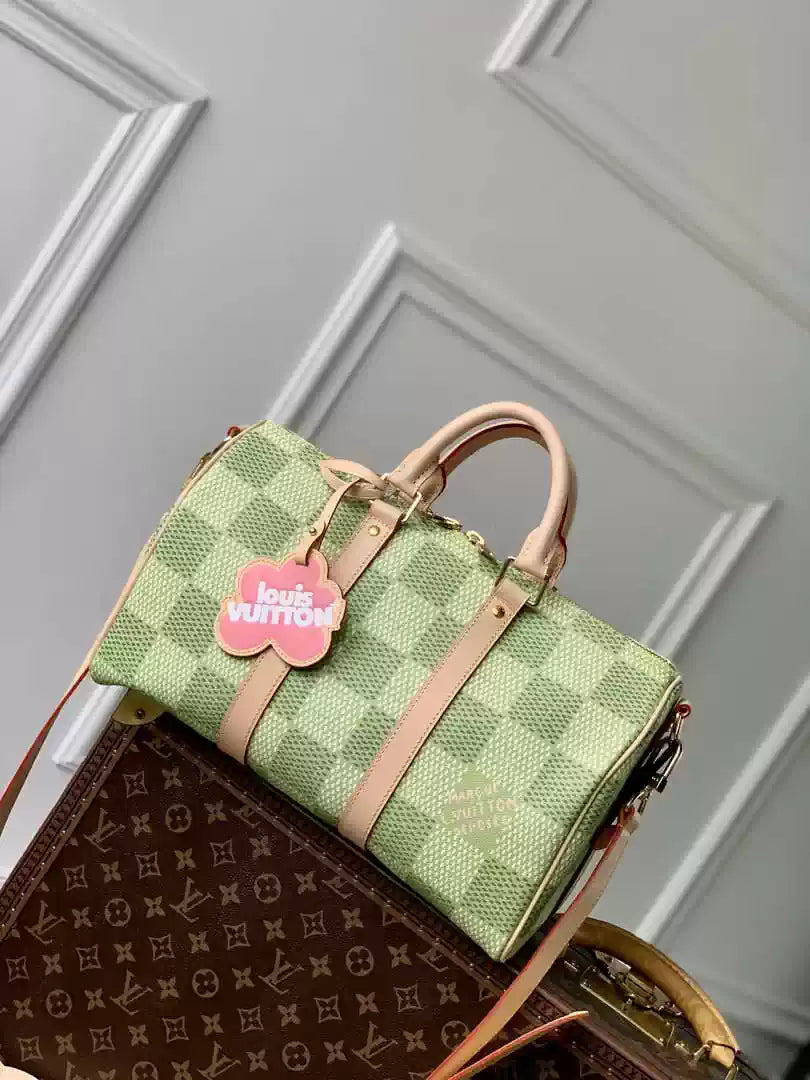 LV N40671 Louis Vuitton Keepall Bandouliere 35 Monogram Damier Golf - Default Title - View 1
