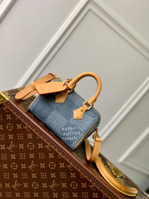 LV N40682 Louis Vuitton Speedy Bandouliere 18 Bag Blue - Default Title - View 1