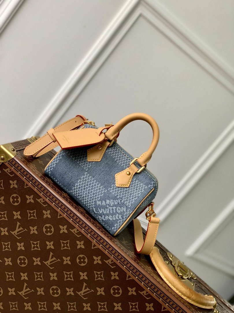 LV N40682 Louis Vuitton Speedy Bandouliere 18 Bag Blue