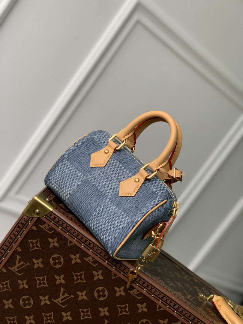 LV N40682 Louis Vuitton Speedy Bandouliere 18 Bag Blue