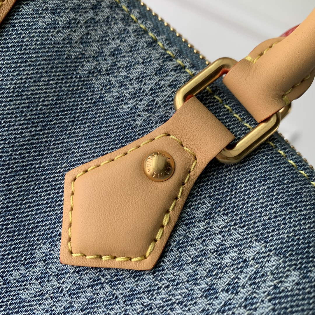 LV N40682 Louis Vuitton Speedy Bandouliere 18 Bag Blue - Default Title - View 7