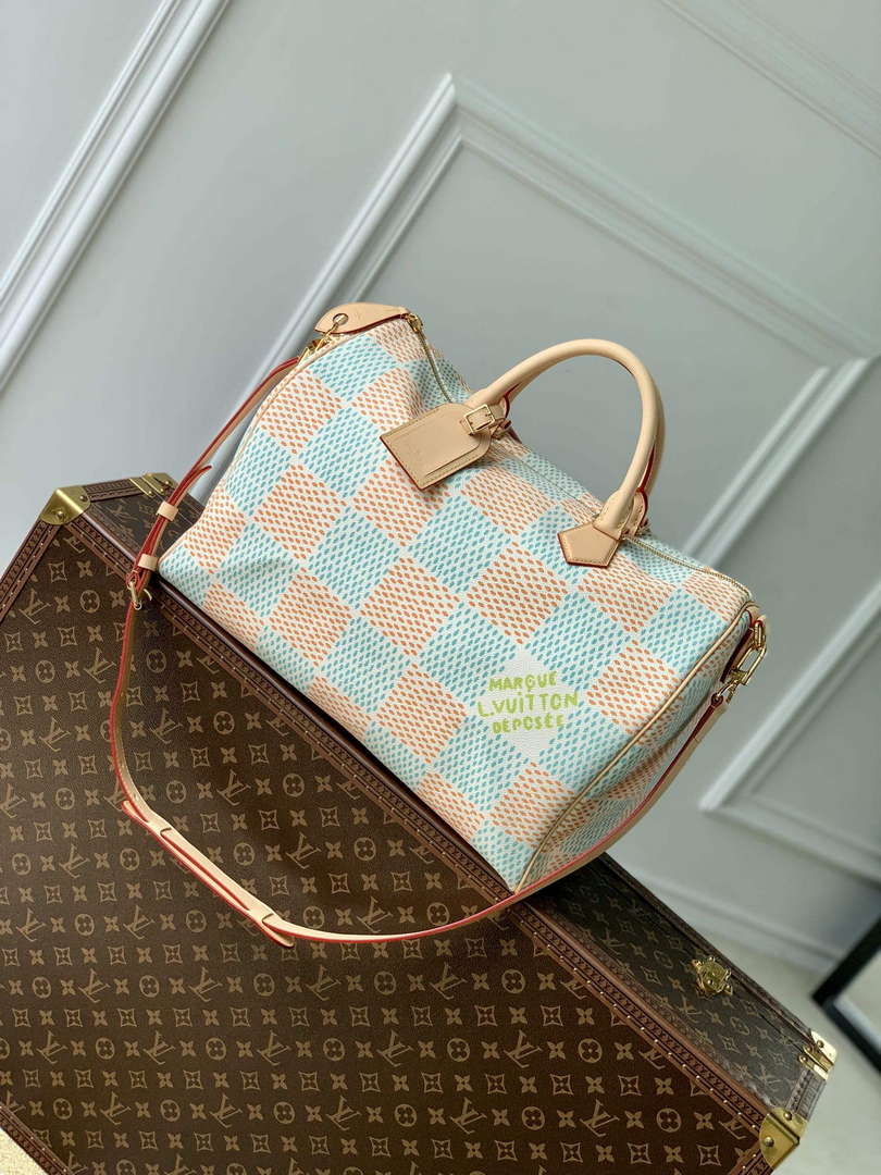 LV N40689 Louis Vuitton Speedy 40 Bandouliere Bag White - Default Title - View 2