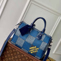 LV N40691 Louis Vuitton Speedy 25 Bandouliere  Bag Blue - Default Title - View 1