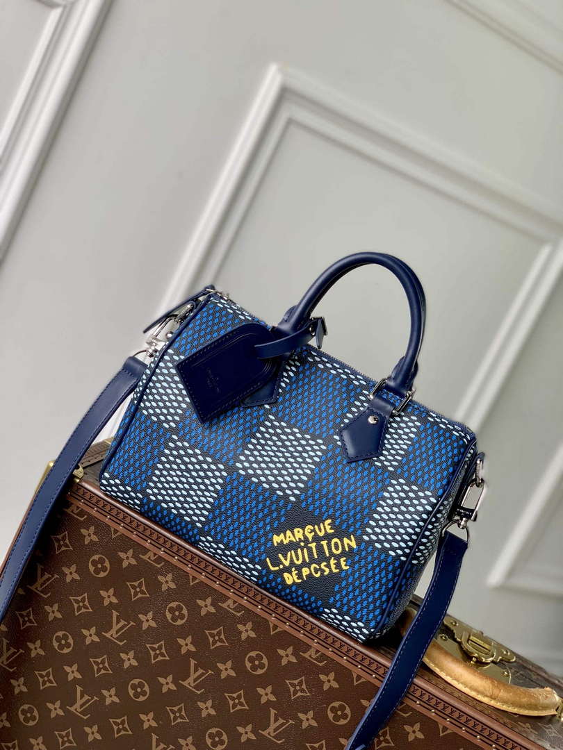 LV N40691 Louis Vuitton Speedy 25 Bandouliere  Bag Blue
