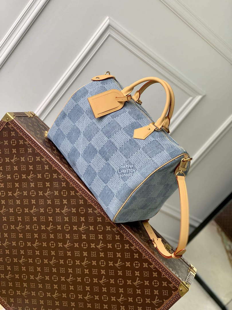 LV N40701 Louis Vuitton Speedy 40 Bandouliere  Bag Blue