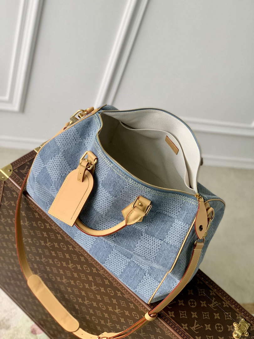 LV N40701 Louis Vuitton Speedy 40 Bandouliere  Bag Blue