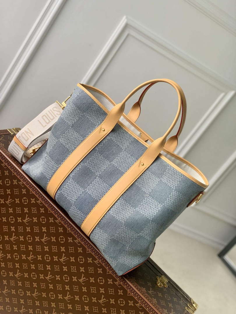 LV N40702 Louis Vuitton Weekend Tote Bag Blue - Default Title - View 1