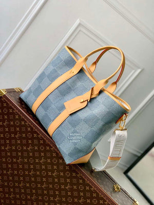 LV N40702 Louis Vuitton Weekend Tote Bag Blue - Default Title - View 2