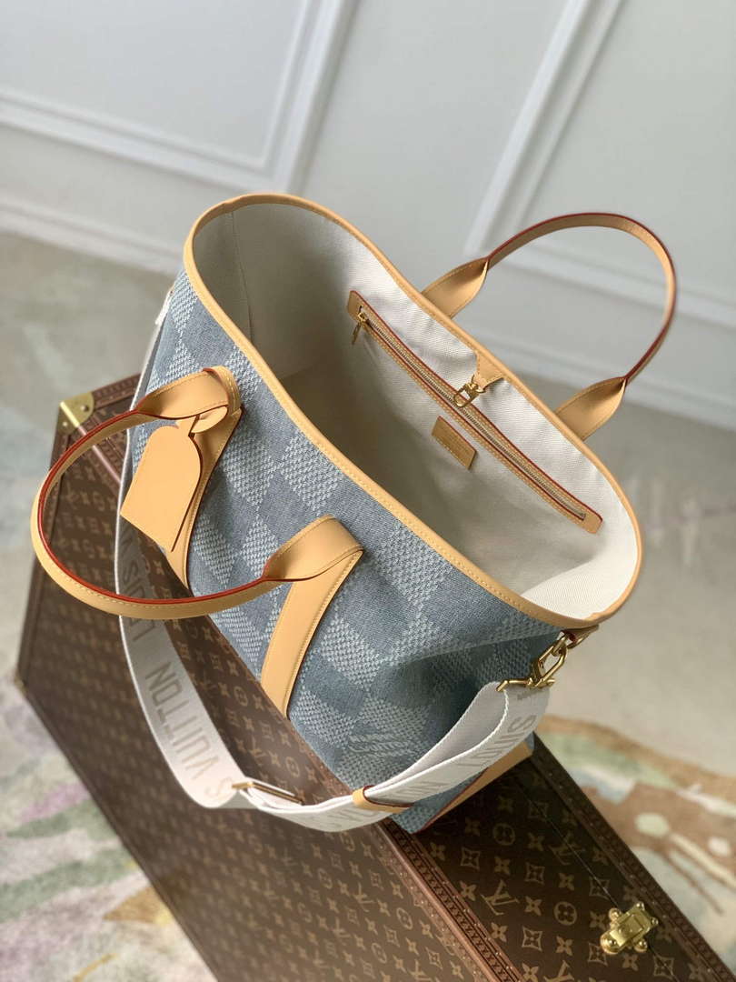 LV N40702 Louis Vuitton Weekend Tote Bag Blue - Default Title - View 9