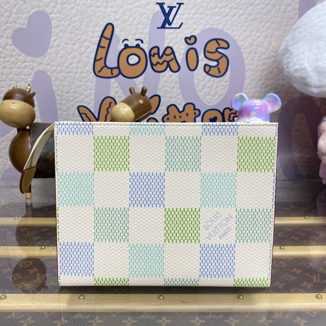 LV N40740 Louis Vuitton Toilet Pouch Bag Pistachio Green - Default Title - View 2