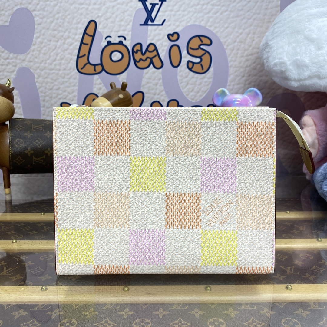 LV N40740 Louis Vuitton Toilet Pouch Bag Peach - Default Title - View 1