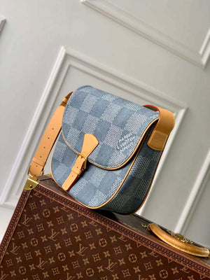 LV N40743 Louis Vuitton Montsouris Messenger MM Damier Cross-body Bag Blue - Default Title - View 2
