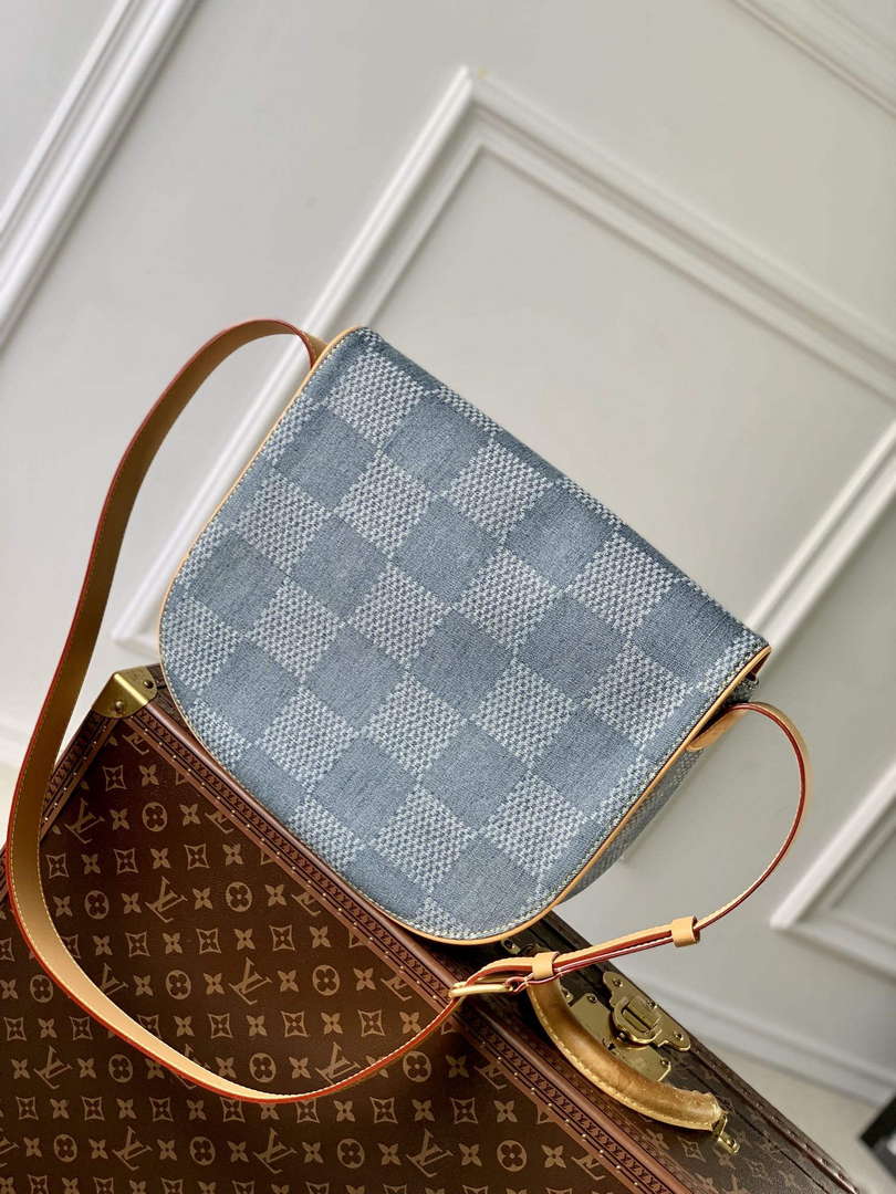 LV N40743 Louis Vuitton Montsouris Messenger MM Damier Cross-body Bag Blue - Default Title - View 3
