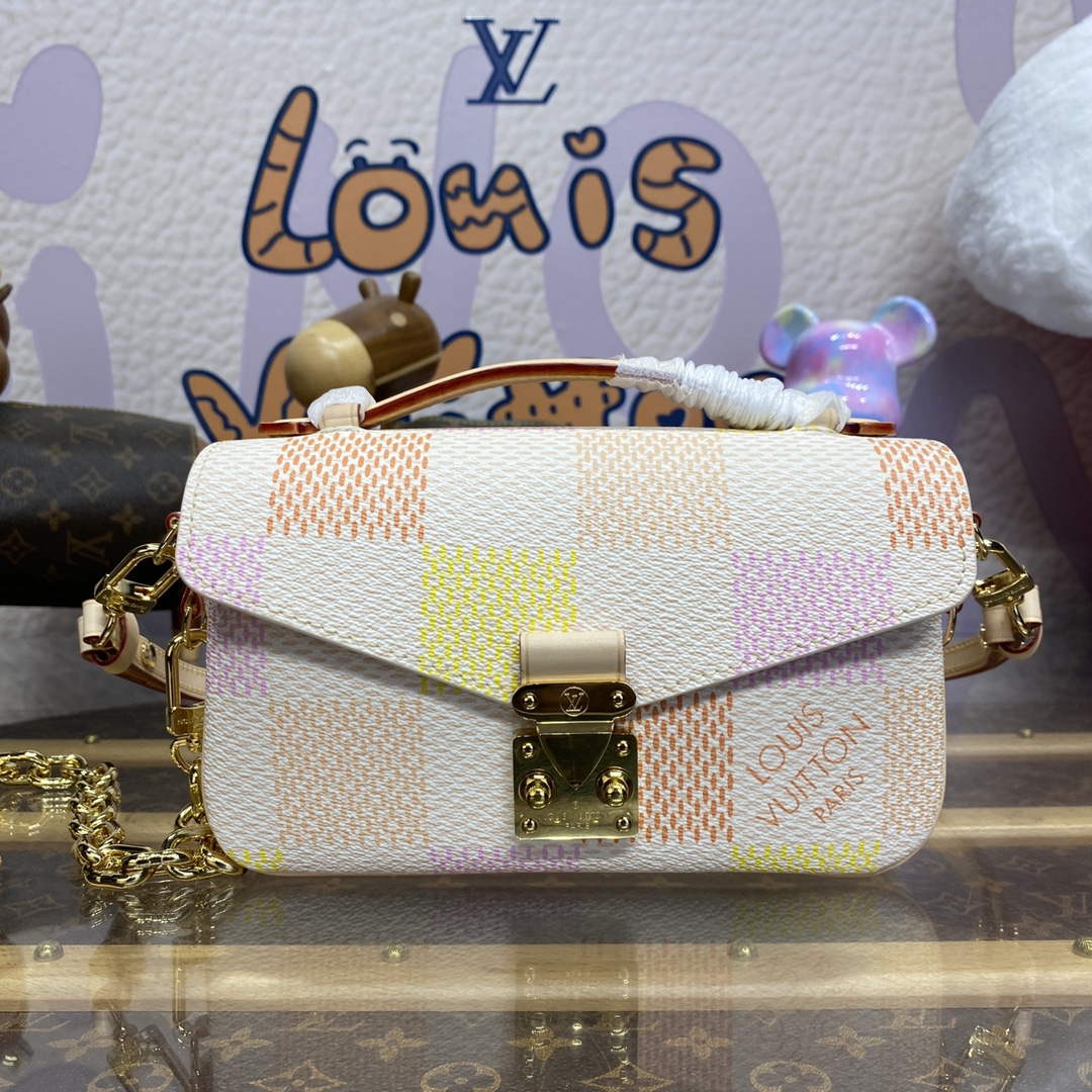 LV N40749 Louis Vuitton Pochette M¨¦tis East West Bag Peach - Default Title - View 1