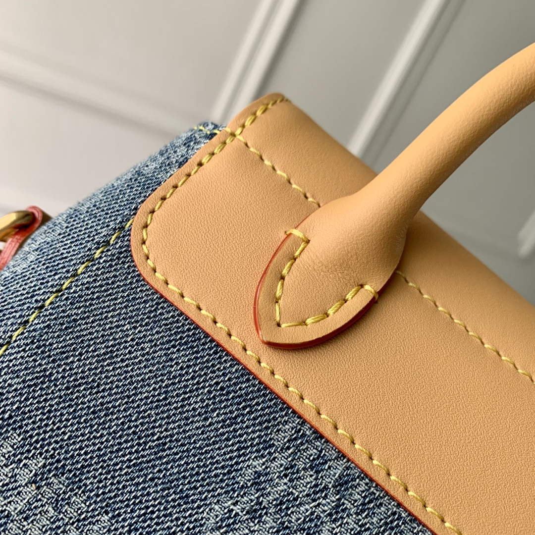 LV N40751 Louis Vuitton Nano Steamer Small City Bag Blue - Default Title - View 7