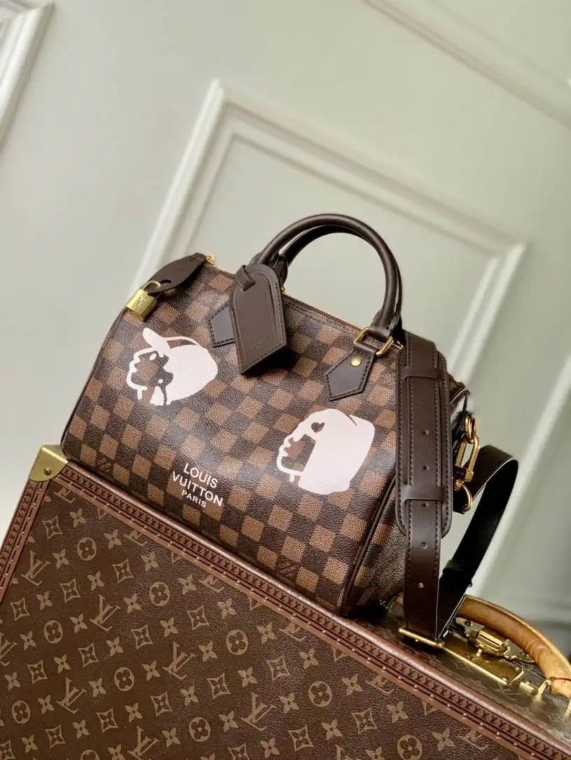 LV N40772 Louis Vuitton Speedy 25 Bandouliere Bag Damier Phriendship