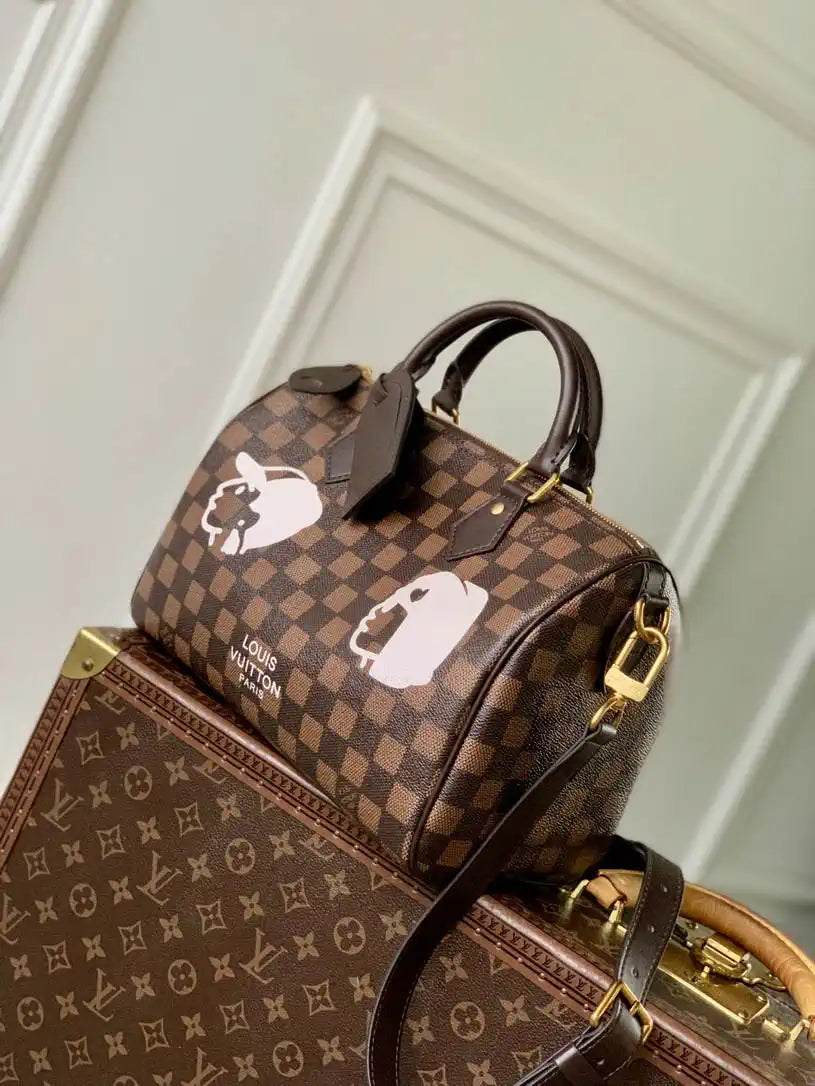 LV N40772 Louis Vuitton Speedy 25 Bandouliere Bag Damier Phriendship