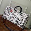 LV N40804 Louis Vuitton Keepall Bandouliere  50 Bag Black/White