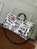 LV N40804 Louis Vuitton Keepall Bandouliere  50 Bag Black/White