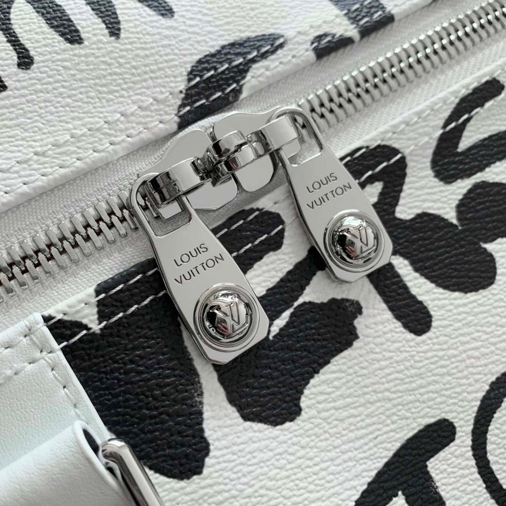 LV N40804 Louis Vuitton Keepall Bandouliere  50 Bag Black/White