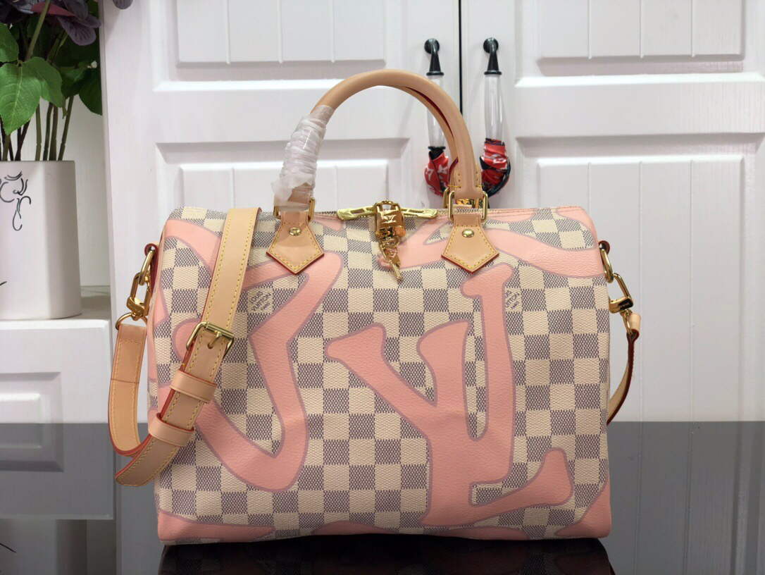 LV N41052 Louis Vuitton Speedy Bandoulière 30 Damier Azur - Default Title - View 1