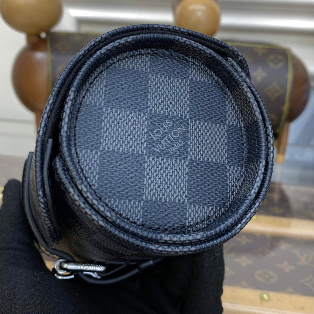 LV N41137 Louis Vuitton 3 Watch Case Damier Graphite Canvas