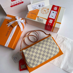 LV N41207 Louis Vuitton Pochette Accessoires Damier azur canvas - Default Title - View 1