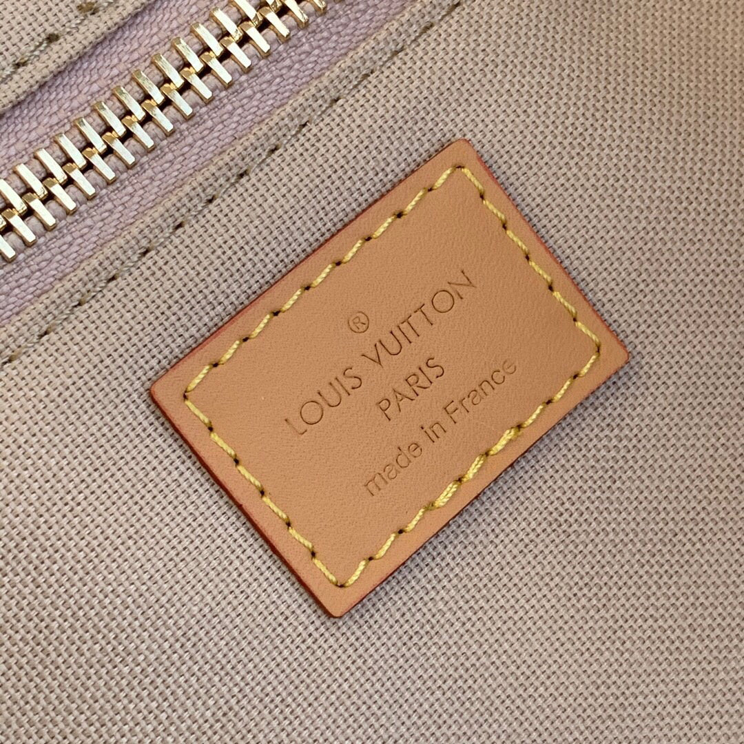 LV N41375 Louis Vuitton Two Tone Plaid Azur Printed Cabas MM Tote Bag - Default Title - View 7