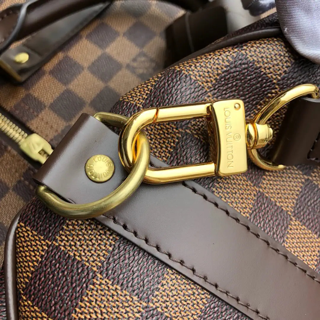 LV N41414 Louis Vuitton Keepall Bandouliere 55 Travel Bag Damier Ebene Canvas