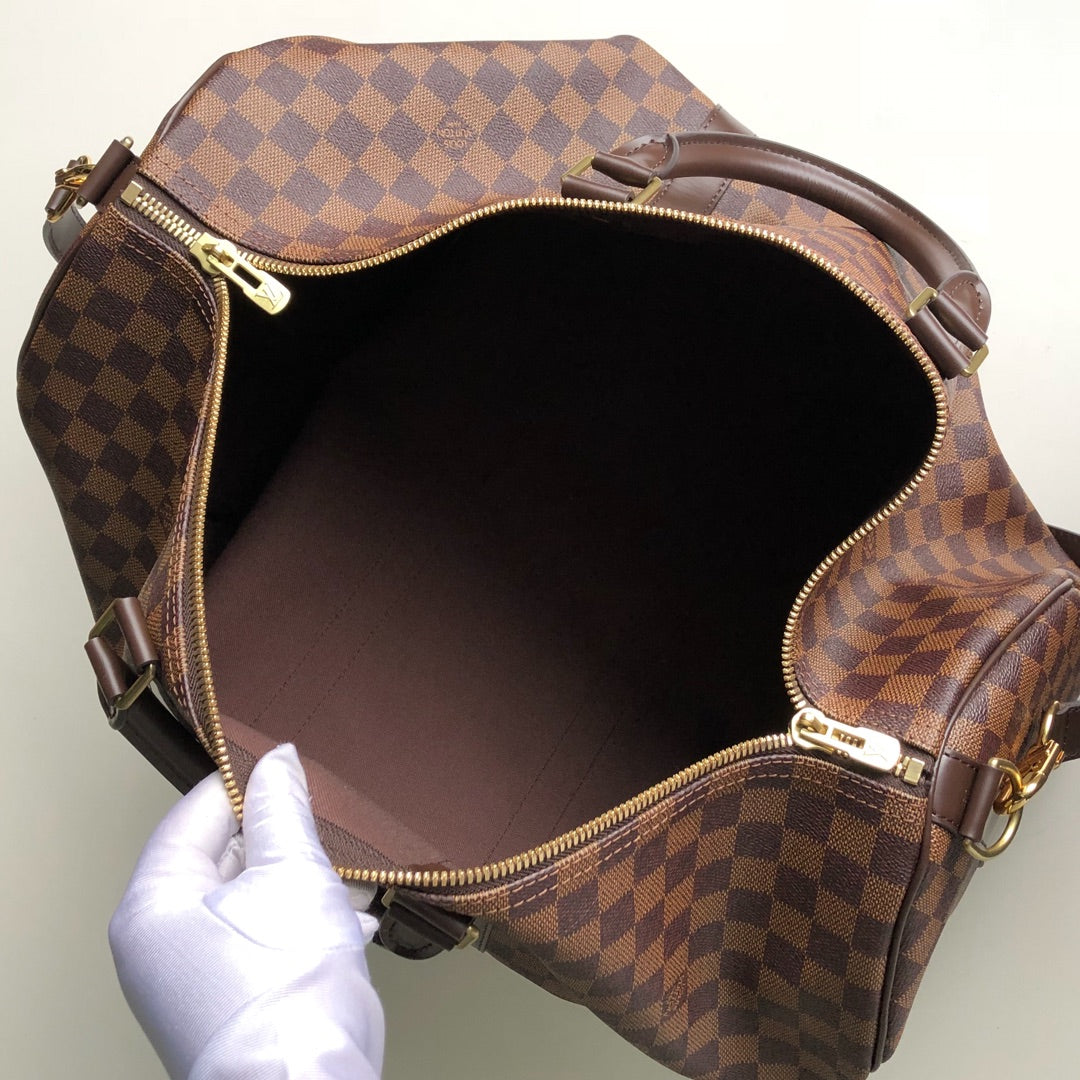 LV N41416 Louis Vuitton Keepall Bandouliere 50 Travel Bag Damier Ebene Canvas
