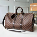 LV N41428 Louis Vuitton Keepall Bandouliere 45  Travel Bag Damier Ebene Canvas