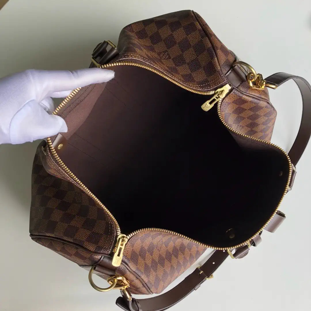 LV N41428 Louis Vuitton Keepall Bandouliere 45  Travel Bag Damier Ebene Canvas