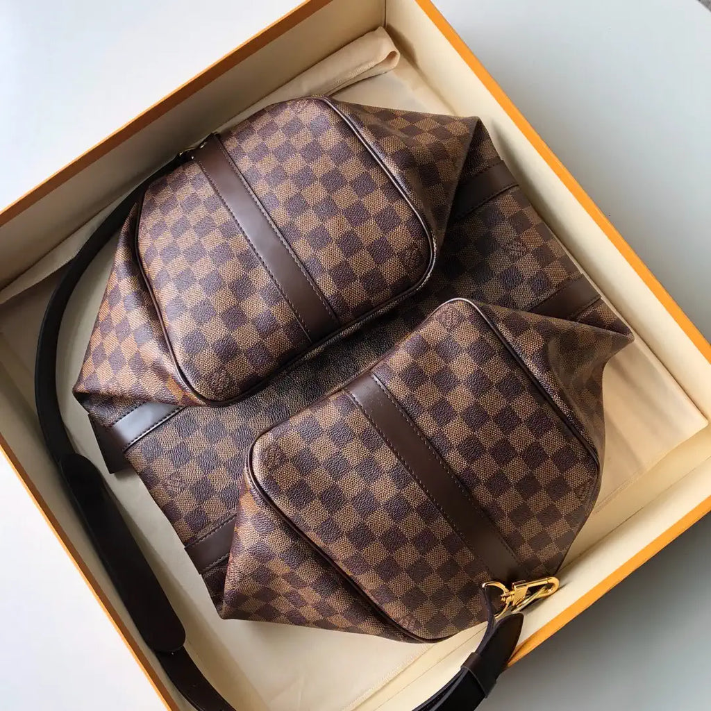LV N41428 Louis Vuitton Keepall Bandouliere 45  Travel Bag Damier Ebene Canvas