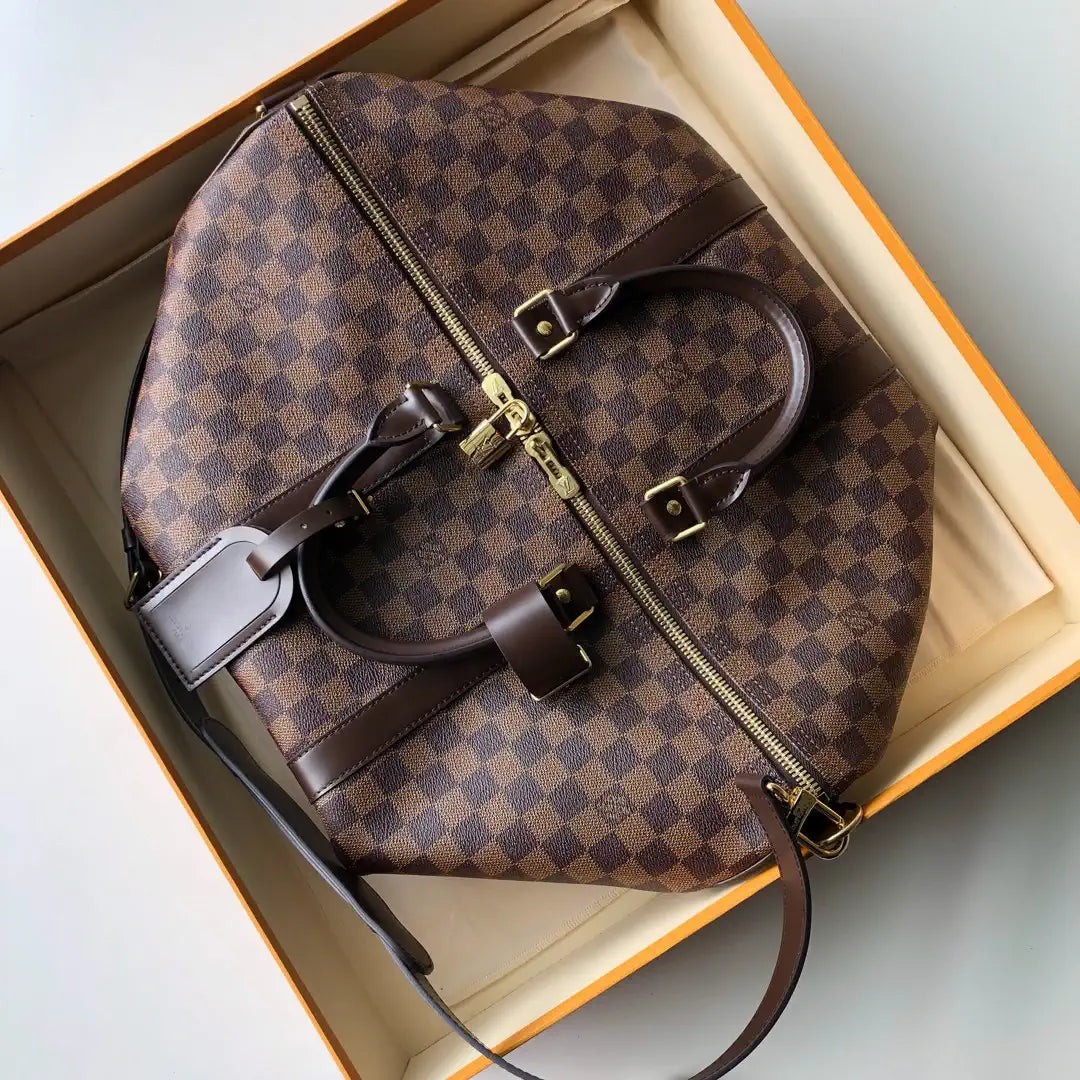 LV N41428 Louis Vuitton Keepall Bandouliere 45  Travel Bag Damier Ebene Canvas