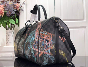 LV N45281 Louis Vuitton Keepall 50B Travel Bag Black - Default Title - View 2